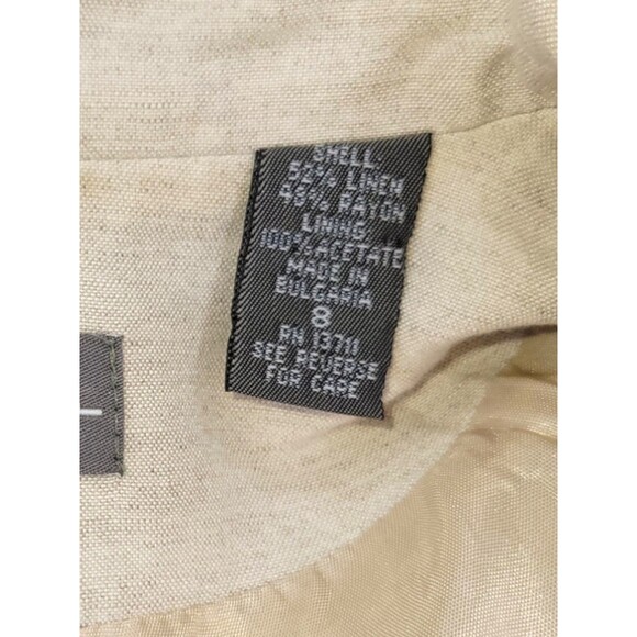 Kate Hill for Lord Taylor Linen Blend Blazer Women 8 Cream Pockets Office Career - Picture 7 of 7